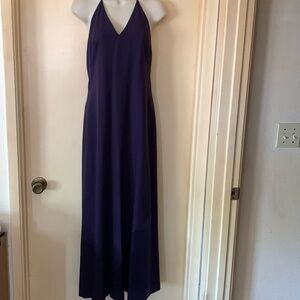 Banana Republic royal purple wool and silk formal halter dress size 2
